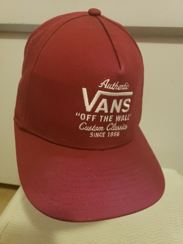Vans Hat Cap Strapback maroon big logo 