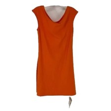 Reformation Soleil Knit Open Back Cap Sleeve Mini Dress in Orange Citrus L NWT