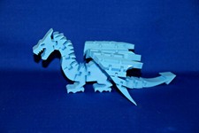 Flexi DRAGON  Fidget Toy  Flexible Articulating  Light Blue  3D Printed USA