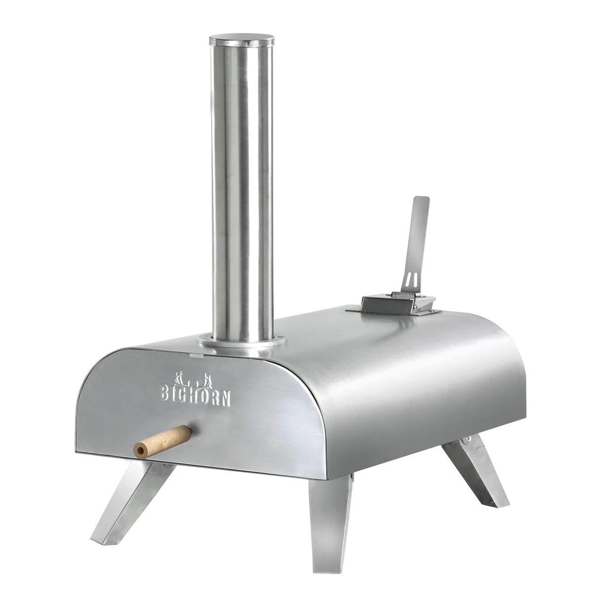 BIG HORN OUTDOORS Wood Fired Pellet Pizza Oven 12u0026#034; Smoker Outdoors  Portable Oven | eBay