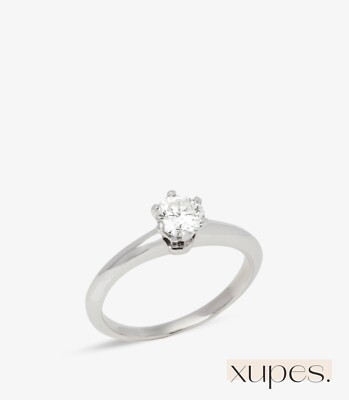 Tiffany & Co. Brillantschliff 0,58ct Diamant Platin Tiffany Fassung Ring