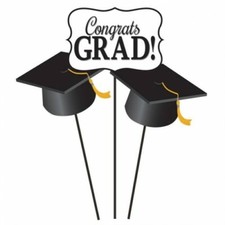 Graduation Mortar Board Centerpiece Sticks 6