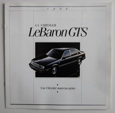 CHRYSLER LeBARON GTS 1986 dealer brochure - French - Canada