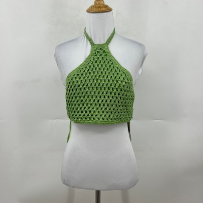 metallic crochet top
