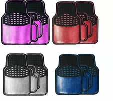 Juego de 4 tapetes de goma para automóvil para adaptarse a Mazda 2 con inserciones de color metálico