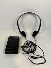 Vintage Sony Walkman FM/AM Portable Radio SRF-29 Black with MDR-007EX Headphones
