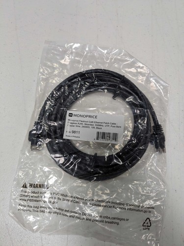 Case of 110 - Monoprice CAT6 10 FT BLACK Patch Cable Cord Wire, NEW - Picture 2 of 3