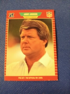 Jimmy Johnson Rookie Card 1989 JIMMIE JOHNSON PRO SET NFL HEAD COACH ROOKIE CARD RC #98 MIAMI ...