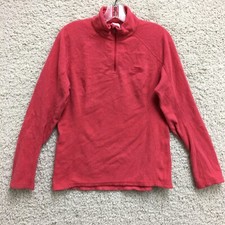 The North Face Sweater Medium Adult Pink 1/4 Zip Mock Neck Fleece Pullover Women