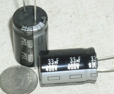 2 NEW PANASONIC EEU 33UF 400V 33 MFD RADIAL ELECTROLYTIC CAPACITOR 105*C USA