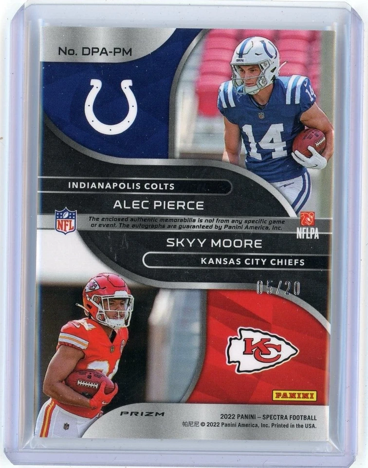 2022 Panini Spectra ALEC PIERCE / SKYY MOORE Dual Rookie Patch Auto /20 - Image 2 of 2