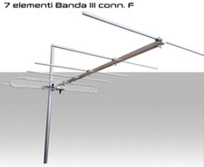 Antenna VHF 7 elementi - LTE HD attacco F terza banda GBS 41016 BANDA III