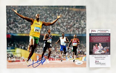 Usain Bolt Signed 8x10 Photo Olympics Gold JSA 15 COA