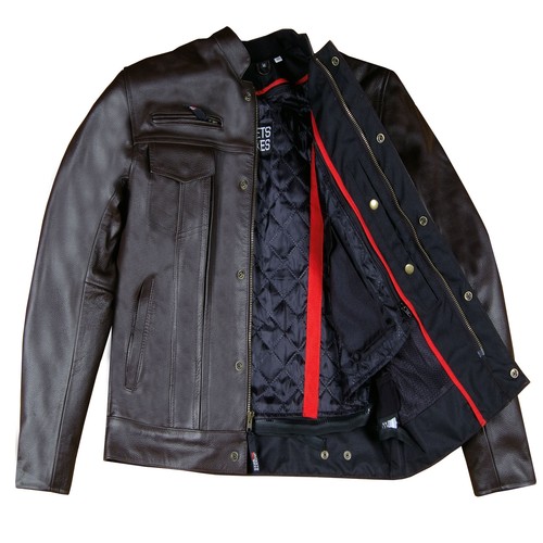Chaqueta de motocicleta de cuero búfalo natural premium para hombre Commuter armadura CE - Imagen 3 de 20