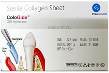 Pack of 3 New Colo Gide Sterile Collagen Sheet GTR Membrane 10 x 15mm Fast Ship