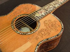 Blueberry Handmade Acoustic Dreadnought Guitar Floral Motif - Pre-Order 90 Days