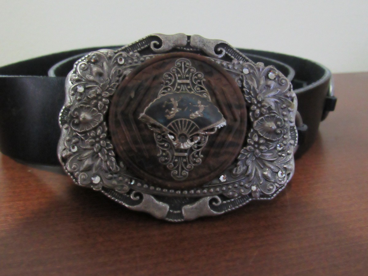 Vintage “Still Vintage” Leather Belt with Gorgeous Buckle Vintage Genuine Full Grain African Kudu Leather Belt - Size  main image 4
