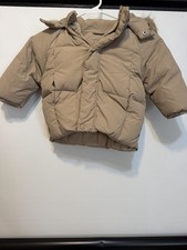 Zara Kids Beige Hooded Puffer Jacket Size 1 1/2 Yrs
