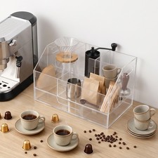 Coffee Station Storage Organizer Acrylic Coffee Essentials Organizer 31*19*18cm