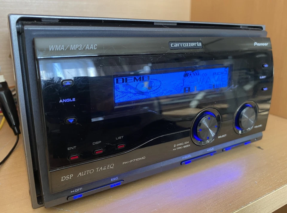 Pioneer Carrozzeria FH-P710MD Car Audio 2DIN CD MD IP-BUS Working Tested JDM - Image 3 of 4