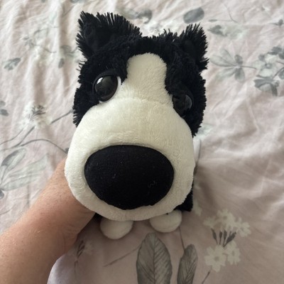 PLÜSCH BIG HEADZ SCHWARZ-WEIß HUND - STOFFTIER - NIEDLICH KUSCHELIG