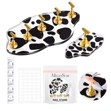 MelodySusie Update Nail Stand for Press Ons, 2 Spotted Cloud Magnetic Bases for 