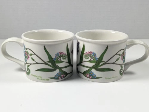 Portmeirion Botanic Garden Drum Cup Mug Forget Me Not Coffee Tea Vintage - EUC