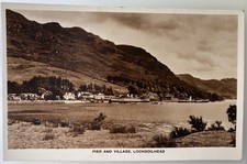 1938 Postcard Double Stamped Lochgoilhead Pier & Village