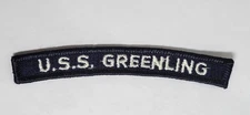 US Navy U.S.S. GREENLING Gato-Class Submarine Arc Tab Segment Patch