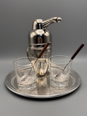 Restoration Hardware Penguin Shaker Bar Set Silverplate Golf