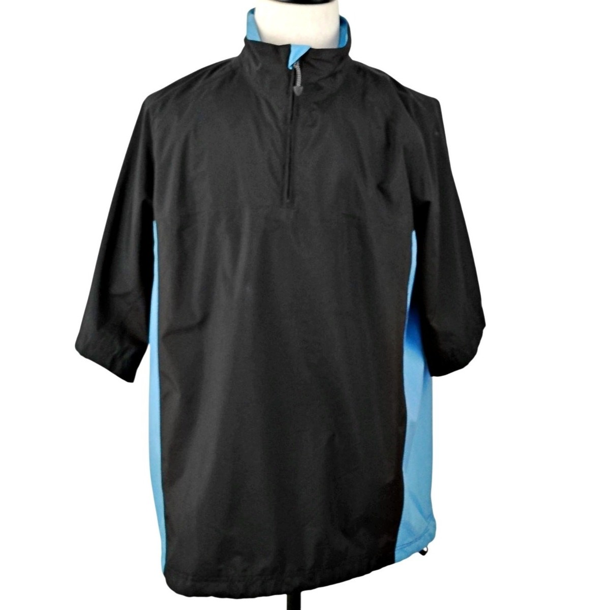 Nike Golf LG Storm-Fit Pullover Black Blue Short Sleeve 1/4 Zip