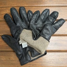 Coach Black Leather Cashmere Lined Gloves Men  s Size XL Vintage