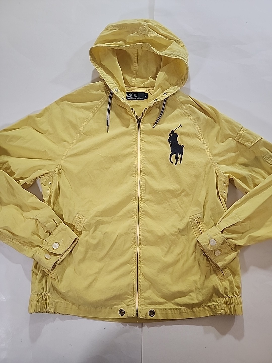 POLO RALPH LAUREN COSTUME DA BAGNO GIACCA CON CAPPUCCIO Giallo Medio Grande Pony Talon Cerniera