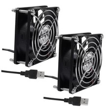 2PACK DC 80mm USB Fan 5V 8025 Dual Ball Bearing Brushless Cooling 8025 5V USB