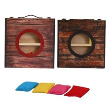 Cornholes Board Set with 4 Bean Bags for Family Gathering Party Entertainment