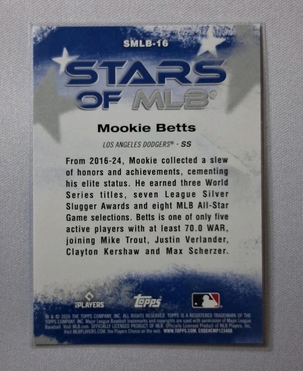 Mookie Betts 2026 Topps Series 1 Stars Of MLB #SMLB-16 LA Dodgers