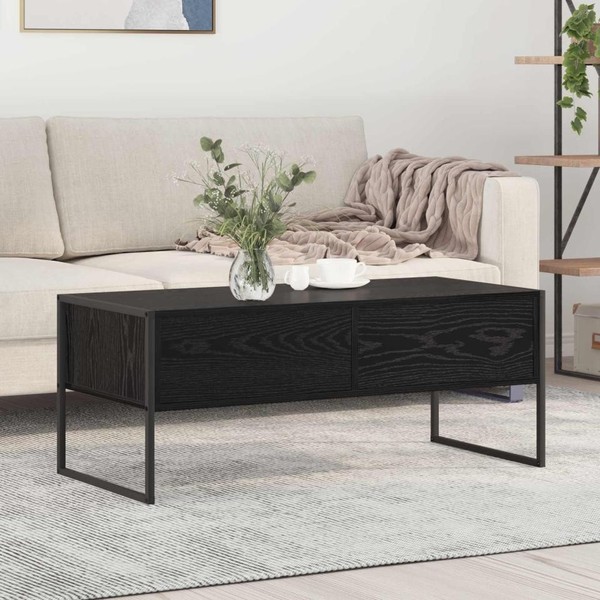 Couchtisch Schwarz Eichen-Optik 100 X 46 X 40 Cm Holzwerkstoff-image