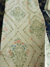 Dunelm Pair Blackout Curtains 54"D 66"W Eyelet Trellis Floral White Cottage NEW