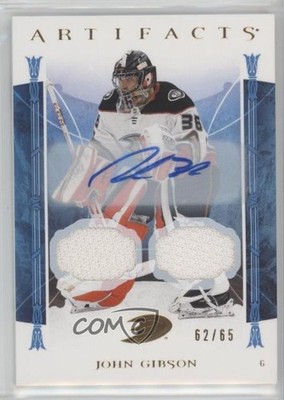 2022-23 Artifacts Goalies Gold Material Relics 62/65 John Gibson #139 Auto 1e7g