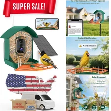 Smart Bird Feeder with Camera Solar Powered Camera Bird Feeder 2K Live Feed