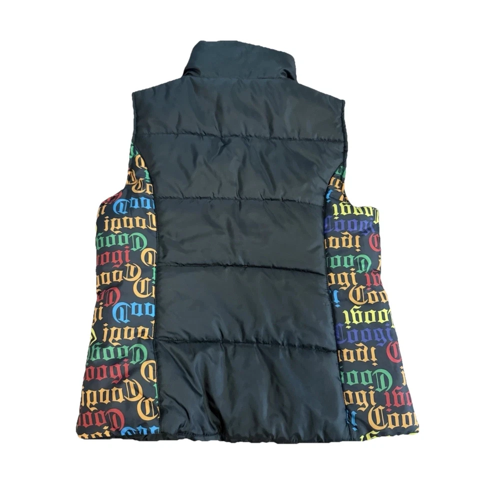 COOGI Puffer Vest Womens Medium Logomania Streetwear Hip Hop Colorful 90s Urban - Image 2 of 3