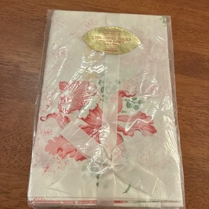 Vintage Penny's Fine Combed Percale Pillow Cases (2). 42"x38". NIP. Pink Iris