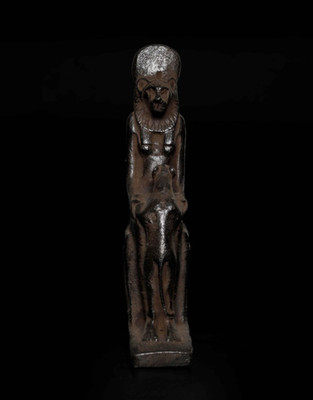 Ancient Egyptian Goddess Sekhmet Lioness Deity Statue Solar Disk BC