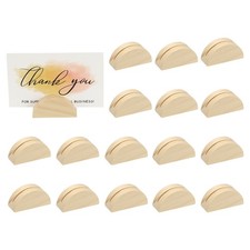 24 Pack Wood Place Card Holder, Wooden Table Number Holder,Half-Round Wood Color