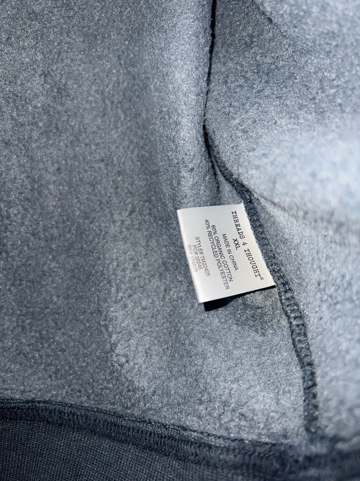 ¡NUEVO CON ETIQUETAS! Sudadera con capucha Threads 4 Thought Mineral Wash talla XXL azul Foto 4 de 4