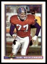 Karl Mecklenburg 1991 Bowman #133 Denver Broncos 32313 Football Card