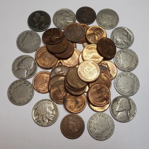 US Coin Lot Wheat Indian Cent Buffalo Liberty V Nickel Lot