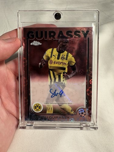 Serhou Guirassy Topps Chrome Rose Gold Star Ball 1/1 Auto Dortmund Guinea RARE