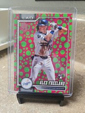2026 Topps Series 1 Alex Freeland RC Holiday Polka Dots Green/Pink #74 Dodgers