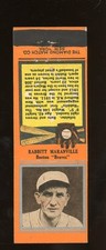1934 Diamond Matchbooks U1 Baseball #124 Rabbit Maranville VG *d2